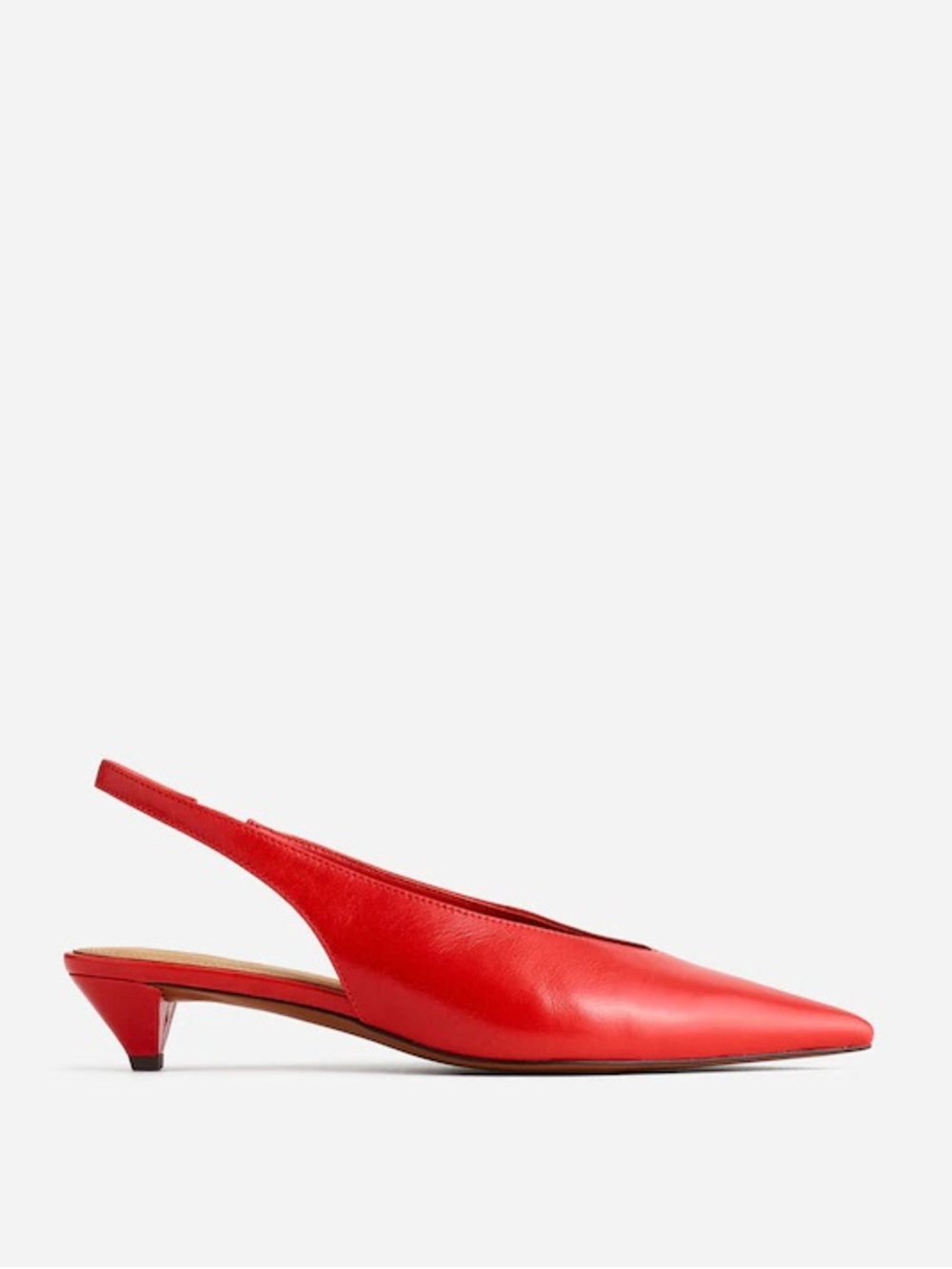 Madewell The Simone Kitten-Heel Slingback Pumps in Bandana Red Size 8.5 NWOB